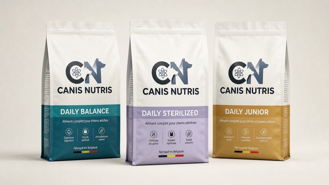Trois recettes Canis Nutris Daily Balance, Daily Sterilized et Daily Junior
